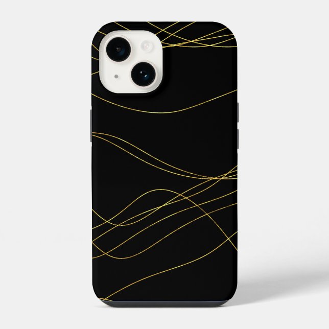Funda Para iPhone Líneas de oro clásicas (Reverso )