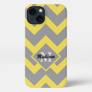 Líneas de patrón gris amarillo chevron franjas Mon