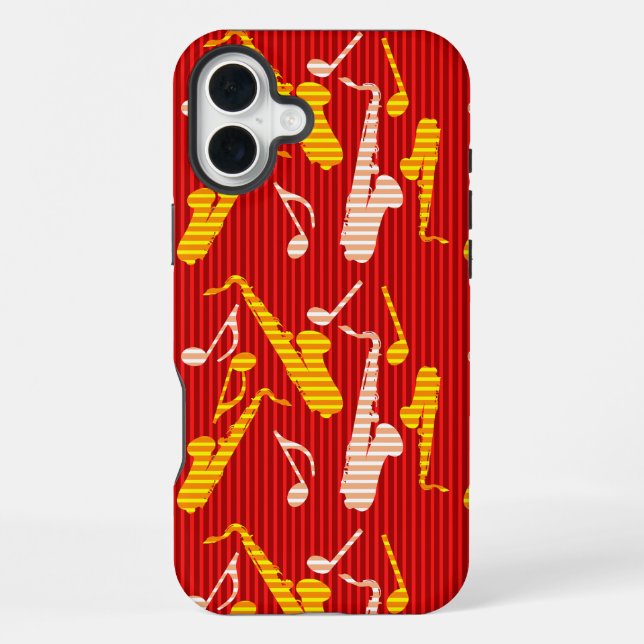 Funda Para iPhone Líneas de Saxofón  (Reverso )