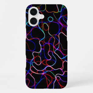 Funda Para iPhone 16 Plus Líneas Multicolor Neon