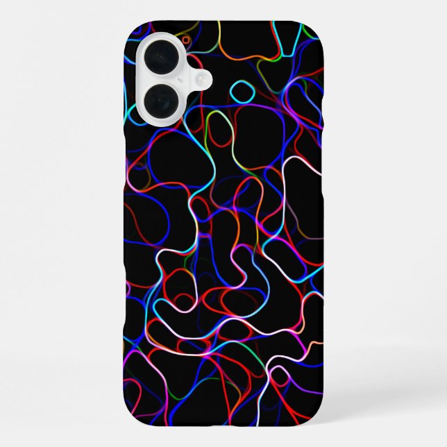 Funda Para iPhone Líneas Multicolor Neon (Reverso )