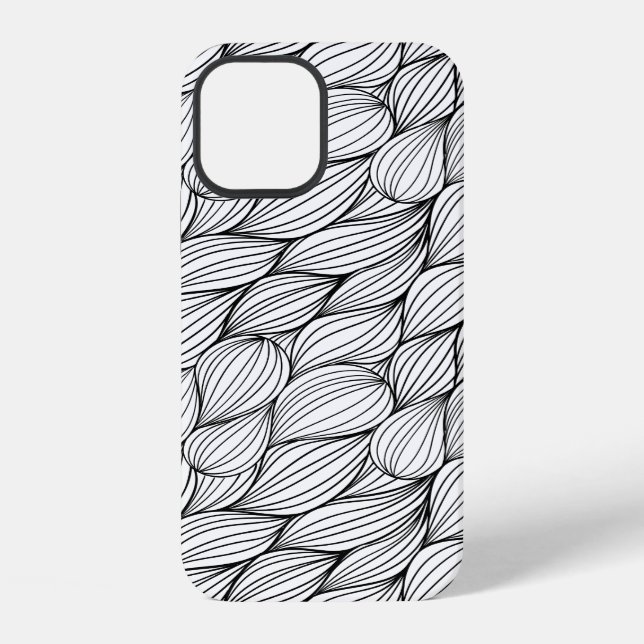 Funda Para iPhone Líneas Negras Abstractas (Reverso )