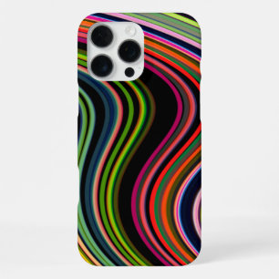 Funda Para iPhone 16 Pro Max Líneas Neón Curvas Multicolor Modernas y Elegantes