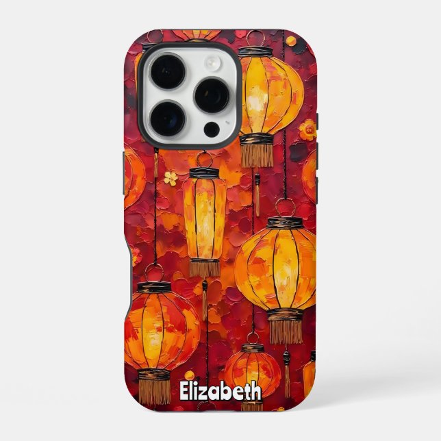 Funda Para iPhone Linternas Rojas y Naranjas (Reverso )