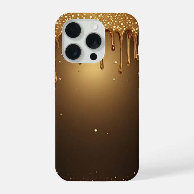 Funda Para iPhone 💛 Liquid Gold Drip Elegance Glitter Luxe ✨👑 (Reverso )