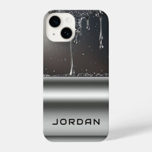 Funda Para iPhone 14 Líquido Metálico Goteando con Abstracto Brillante