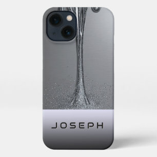 Líquido Metálico Goteando con Abstracto Brillante