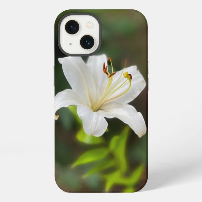 Funda Para iPhone Lirio blanco crepuscular (Reverso )