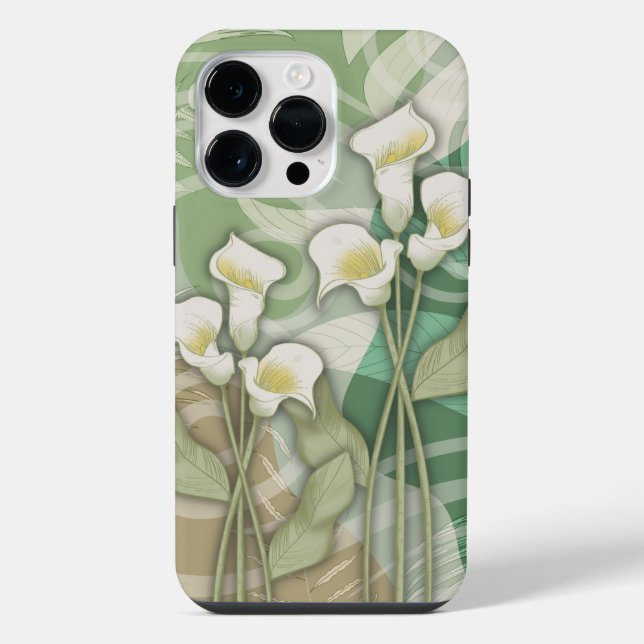 Funda Para iPhone Lirios abstractos (Reverso )