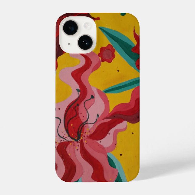 Funda Para iPhone lirios, flores, abstracción, abstracción, (Reverso )