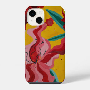 Funda Para iPhone 14 lirios, flores, abstracción, abstracción,