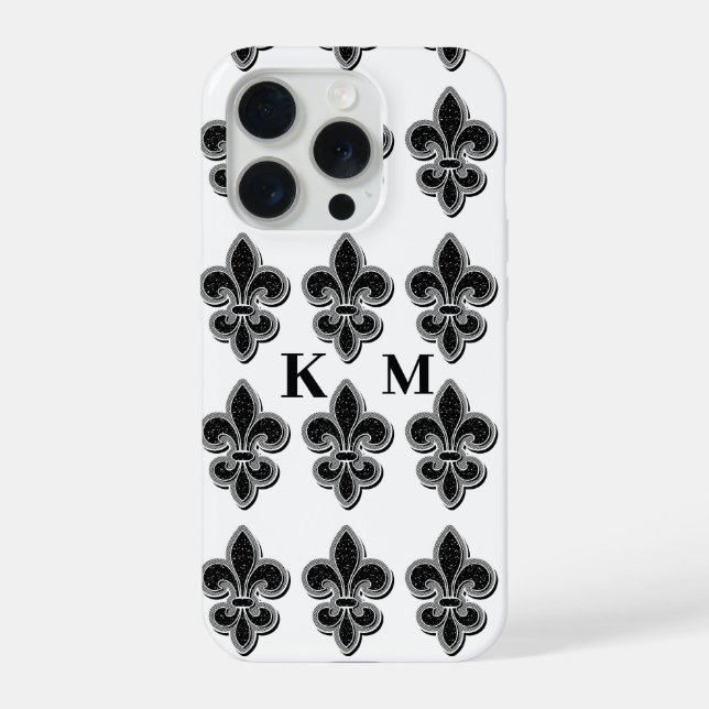 Funda Para iPhone Lirios Negro y Blanco (Reverso )