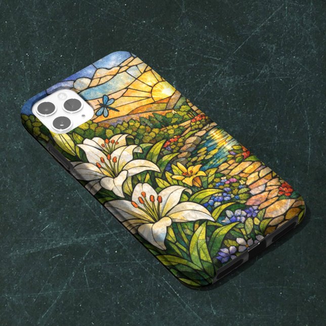 Funda Para iPhone Lirios y Sol Vidrio Teñido (Subido por el creador)