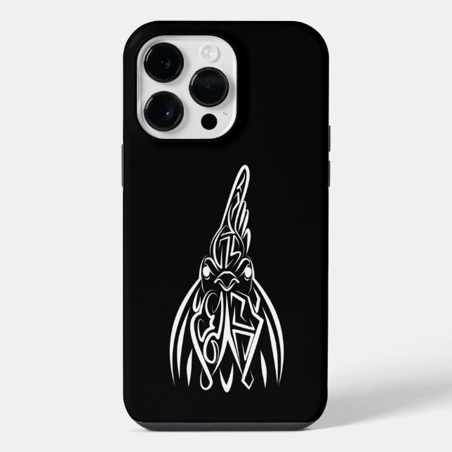Funda Para iPhone Lista tribal negra y blanca (Reverso )
