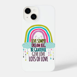 Funda Para iPhone 14 Live Simplam Dream Big Be Graying Give Love