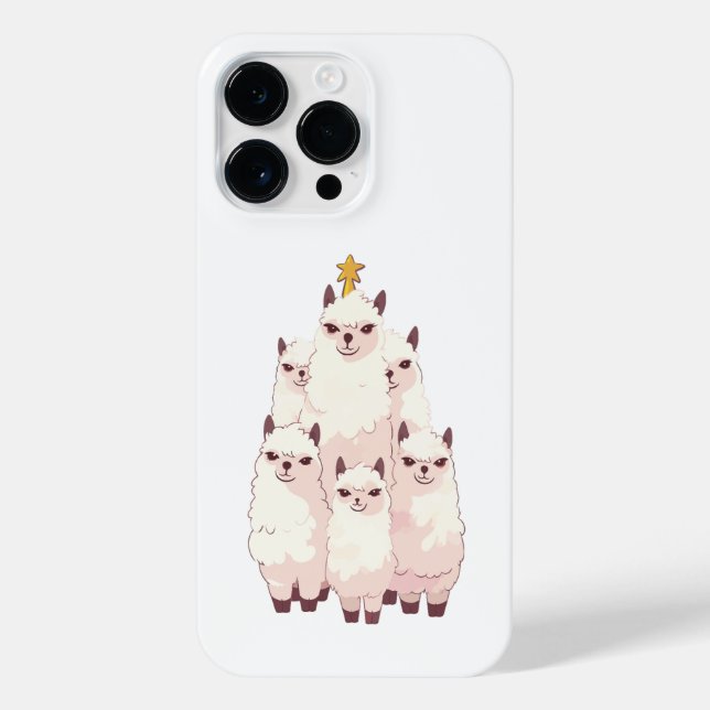 FUNDA PARA iPhone LLAMA CHRISTMAS TREE (Reverso)