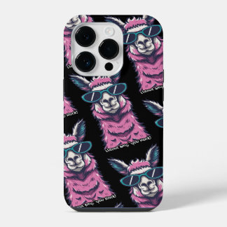 Funda Para iPhone 14 Pro Llama dice que rocas | Postura rara en gafas de so