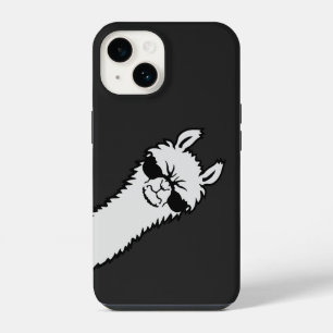 Funda Para iPhone 14 Llama Enojada Fiera Espiando Esquina Gafas de Sol