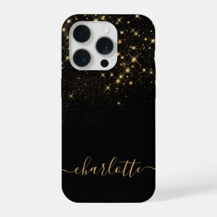 Llamativo guión elegante con brillo dorado