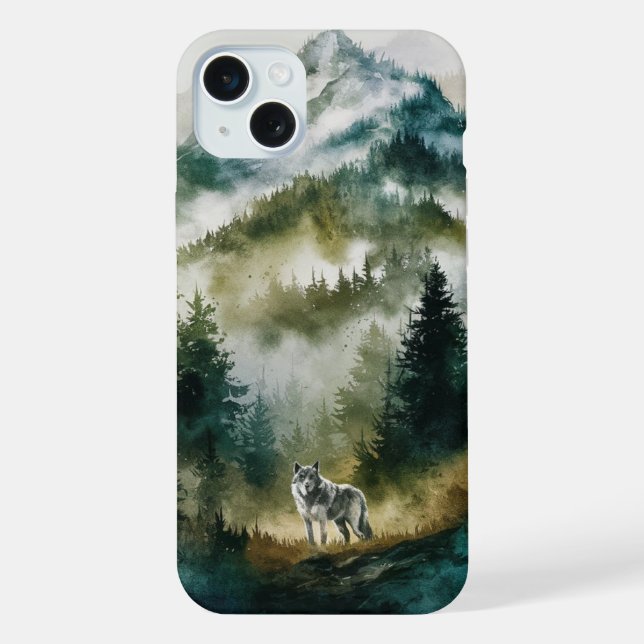 Funda Para iPhone Lobo En El Bosque (Reverso )