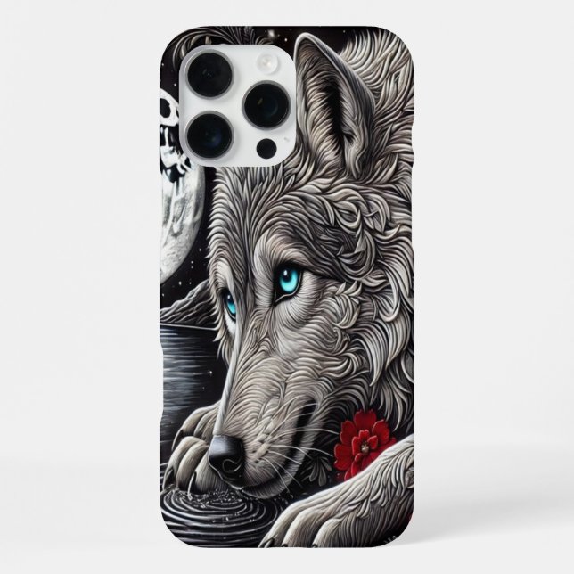 Funda Para iPhone Lobo encantado y reflejo (Reverso )