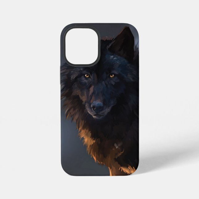 Funda Para iPhone Lobo negro (Reverso )