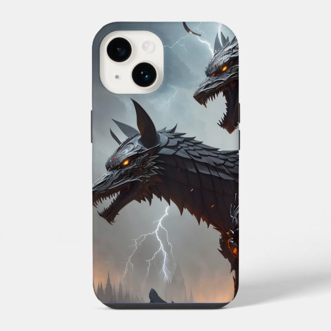 Funda Para iPhone Lobos Cyborg Relámpago (Reverso )