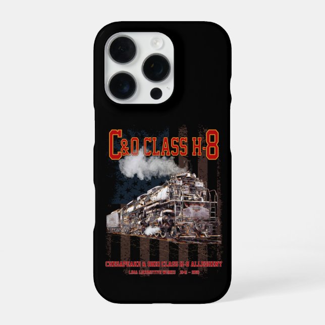 Funda Para iPhone Locomotora Allegheny C&O Clase H-8 - bandera ameri (Reverso)