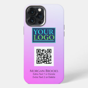 Funda Para iPhone 13 Pro Max Logo/Arte/Foto, Código QR, Nombre, Gradiente Rojo