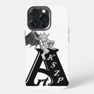 Funda Para iPhone 13 Pro Logo ArtKSZP con diseño blanco y negro Golem