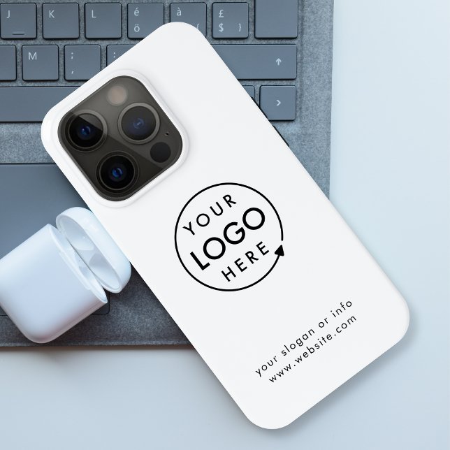 Funda Para iPhone Logo Business | Minimalist Simple iPhone Case (Professional branded iPhone cases for small business gifting, company mobiles & promotional swag.)