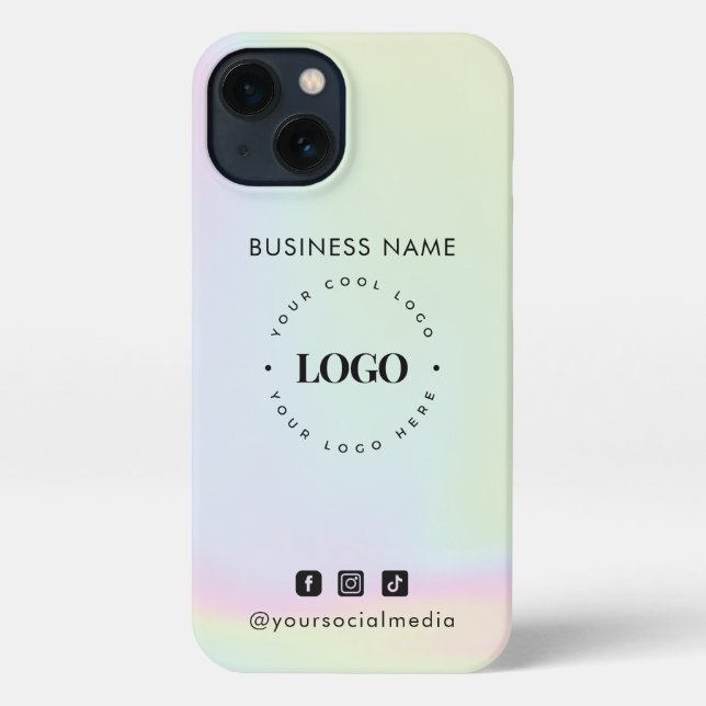 Funda Para iPhone Logo comercial del Holograma Arcoiris de Unicornio (Reverso )