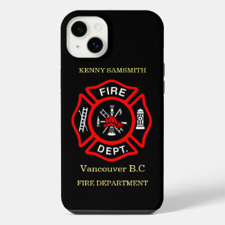 Funda Para iPhone 14 Plus Logo del Departamento de Incendios Negro y Rojo11
