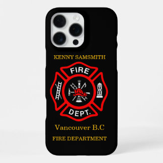 Funda Para iPhone 16 Pro Max Logo del Departamento de Incendios Negro y Rojo11