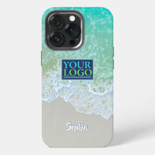Funda Para iPhone 13 Pro Logo, Foto, Arte, Olas suaves del océano, Nombre d