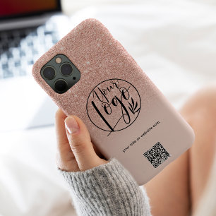 Funda Para iPhone 14 Pro Max logotipo corporativo de negocio de oro rosa modern