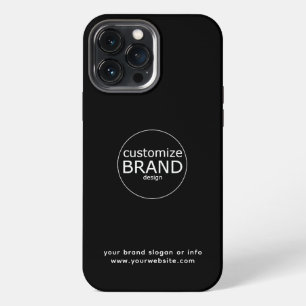 Funda Para iPhone 13 Pro Max Logotipo Corporativo Empresarial Negro y Blanco Mi