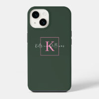 Logotipo de Marca Minimalista Verde Oscuro Rosa Mo