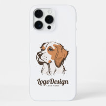logotipo de perro ilustrado con un marrón y blanco