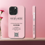 Funda Para iPhone 13 Pro Logotipo de personalizado Con Iconos De Medios Soc<br><div class="desc">Estuche moderno para iPhone para empresas. Para personalizar,  agregue toda la información comercial necesaria junto con el código QR. Excelente idea para agradecimiento de negocios o regalos promocionales.</div>