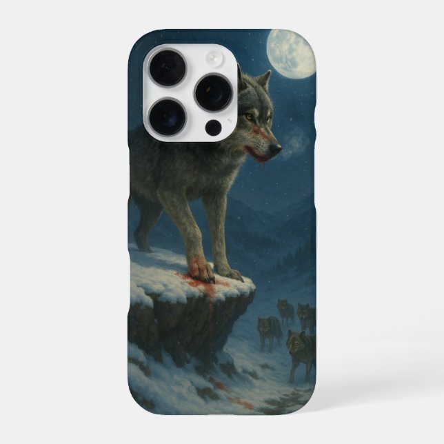 Funda Para iPhone Lone Wolf Under the Moon | Alpha Strength (Reverso)