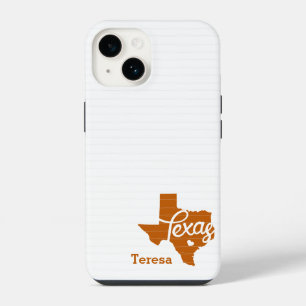 Funda Para iPhone 14 Longhorn Naranja Quemada Corazón de Texas