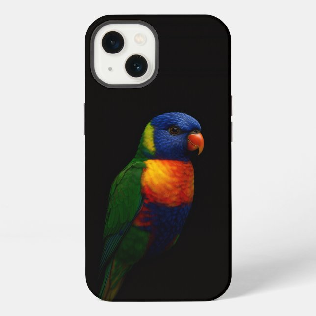 Funda Para iPhone Loro Lorikeet Arcoíris iPhone 13 Negro 4 Luxe (Reverso )