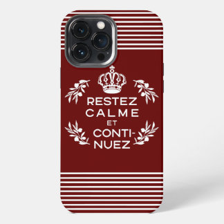 Funda Para iPhone 13 Pro Max los franceses rojos y blancos mantienen la calma y