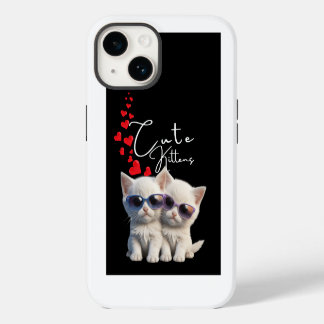 Funda Para iPhone 14 Los gatitos y el corazón se mueven