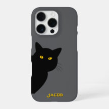 Los ojos amarillos gatos negros saludan a tu perso