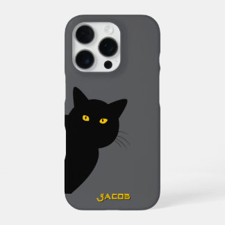 Funda Para iPhone 16 Pro Los ojos amarillos gatos negros saludan a tu perso