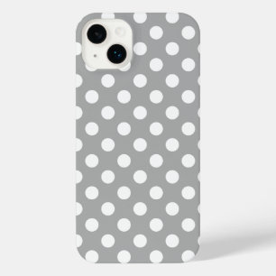 Funda Para iPhone 14 Plus Los puntos de polka blanco sobre gris