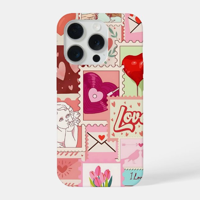 Funda Para iPhone Love Collage Phone Case | Romantic Pink Aesthetic (Reverso )