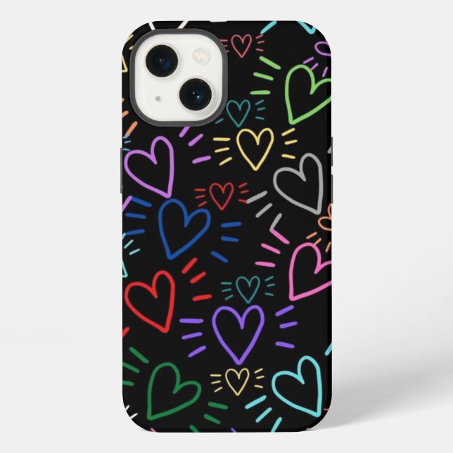 Funda Para iPhone Love Colored Hearts (Reverso )